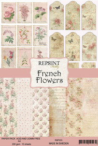 Reprint A4 Paper Pack Collections - French Flowers