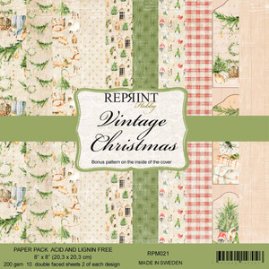 Reprint 8x8in Vintage Christmas Collection Pack Paper Pad