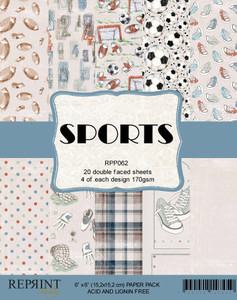 Reprint 6x6in Paper Pack - Sports