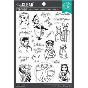 Hero Arts 6"x8" Clear Stamps - Art Meowseum
