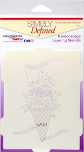 Simply Defined Kaleidoscope Layering Stencils JUNE 2023 Release - Flower Cone