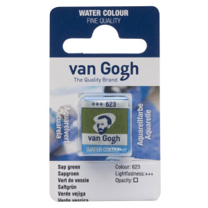 Royal Talens Van Gogh Watercolor Half Pan - Sap Green Royal Talens Van Gogh Watercolor Half Pan - Sap Green