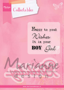 Marianne Design Collectables Die & Stamp Set - Birthday