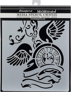 Stamperia 7.87X9.94in Stencil - Pendulum Clock with Wings