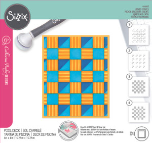 Sizzix Layered Stencils 4PK by Catherine Pooler - Pool Deck