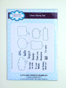 Creative Expressions Clear Stamp Set - Stitches Speech Bubbles