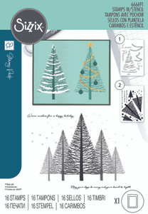 Sizzix A5 Clear Stamps Set 16PK w/ Stencil by Stacey Park - Cosmopolitan Christmas, Merry and Light Sizzix A5 Clear Stamps Set 16PK w/ Stencil by Stacey Park - Cosmopolitan Christmas, Merry and Light
