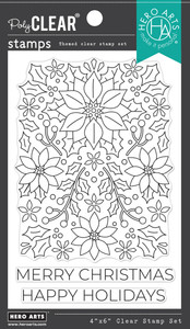 Hero Arts 4x6in Clear Stamps - Poinsettia Pattern