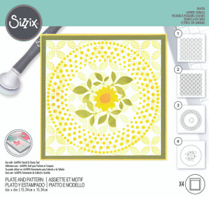 Sizzix Layered Stencils 4PK  by Eileen Hull - Plate and Pattern