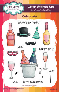 Creative Expressions Jane's Doodles 4x6in Stamp Set - Celebrate