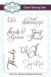 Creative Expressions 4x6in Clear Stamp Set - Blossom Wreath Sentiments