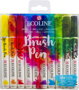 Royal Talens Ecoline Watercolour Brushpen Set 10 - Bright