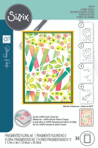 Sizzix A6 Stencil 4PK by Stacey Park - Fragmented Floral #2 Sizzix A6 Stencil 4PK by Stacey Park - Fragmented Floral #2