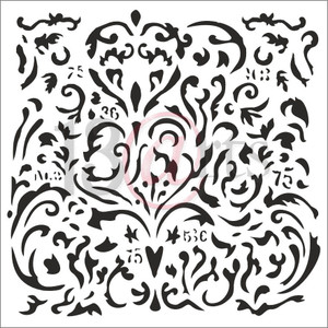 13 Arts 6x6in Mixed Media Stencil - Vintage Swirls