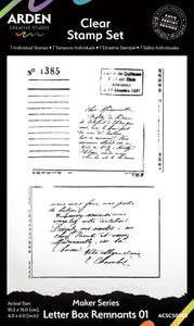 Arden Creative Studio Layering Clear Stamp Set by Katie Pertiet - Maker Series, Letter Box Remnants 01