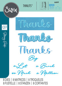 Sizzix Thinlits Die Set 8PK by Stacey Park - Take Two's, Thanks Sentiment Sizzix Thinlits Die Set 8PK by Stacey Park - Take Two's, Thanks Sentiment