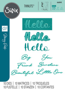 Sizzix Thinlits Die Set 10PK by Stacey Park - Take Two's, Hello Sentiment Sizzix Thinlits Die Set 10PK by Stacey Park - Take Two's, Hello Sentiment