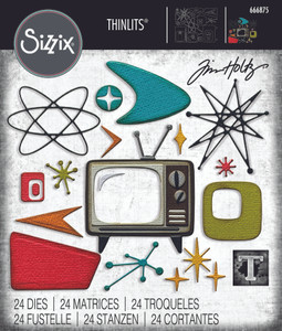 Sizzix Thinlits 24PK Die Set by Tim Holtz - Vault Atomic Retro