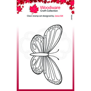 Woodware 3.8x2.6in Clear Singles Stamps - Mini Wings,Common Blue