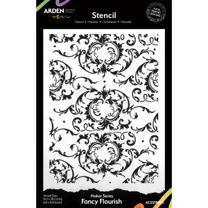 Arden Creative Studio Stencil Vintage Makers by Katie Pertiet - Maker Series, Fancy Flourish