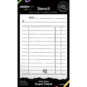 Arden Creative Studio Stencil Vintage Makers by Katie Pertiet - Maker Series, Guest Check