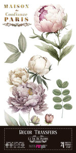 Papers For You 6x12in Decorative Transfers, 4/Pack - La Vie En Fleurs, Peonies