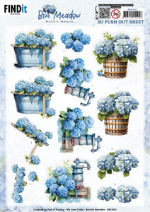 Find-It Trading3D Pushout Sheet by Berries Beauties - Blue Meadow, Water Pump