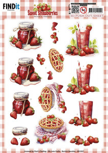 Find-It Trading 3D Push out Sheet by Berries Beauties - Sweet Strawberries, Strawberry Pie