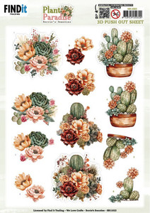 Find-It Trading 3D Push out Sheet by Berries Beauties - Plant Paradise, Cactus Harmony
