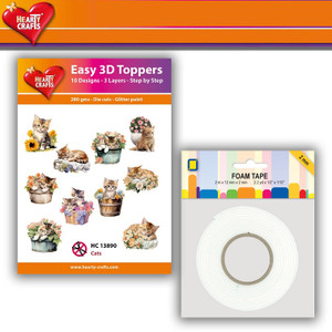 Hearty Crafts Easy 3D Toppers with Free JeJe Foam Tape - Cats Hearty Crafts Easy 3D Toppers with Free JeJe Foam Tape - Cats
