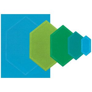 Sizzix Framelits Die Set 10PK by Stacey Park- Fanciful Framelits Reversed, Belinda Stitched Hexagons