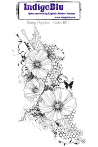 IndigoBlu Cling Rubber Stamps - Blazing Poppies