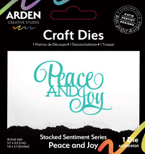 Arden Creative Studio Sentiment Series by Katie Pertiet - Stacked Peace and Joy Craft Die