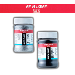 Royal Talens Amsterdam Glitter Flakes MIM 09/15/2025 2 Pack "I Want It All" Bundle #2 - Silver & Black Royal Talens Amsterdam Glitter Flakes MIM 09/15/2025 2 Pack "I Want It All" Bundle #2 - Silver & Black