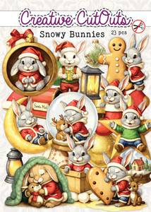 Creatief Art Creative CutOuts Ephemera 23pcs - Snowy Bunnies
