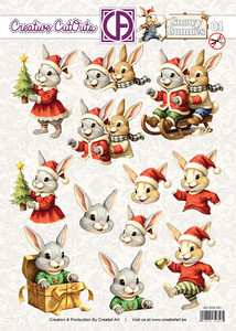 Creatief Art Creative CutOuts - Snowy Bunnies 01