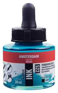 Royal Talens Amsterdam Acrylic Ink, 30ml - Turquoise Blue (522)