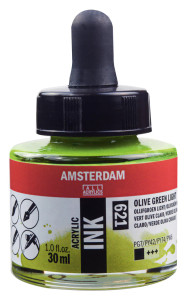Royal Talens Amsterdam Acrylic Ink, 30ml - Olive Green Light (621)