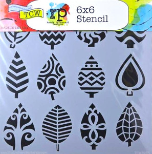 The Crafters Workshop 6x6 Stencils - Abstract Leaves