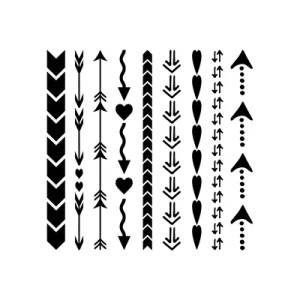 The Crafters Workshop 6x6 Stencils - Arrows and Hearts