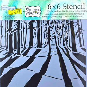 The Crafters Workshop 6x6 Stencils - Sunlit Forest