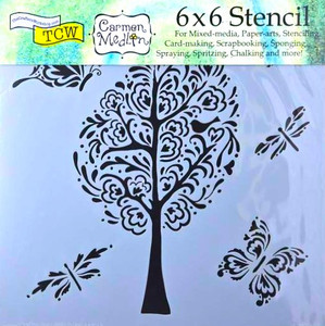 The Crafters Workshop 6x6 Stencils - Whimsy Garden