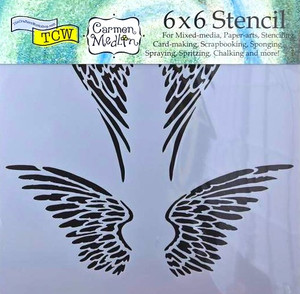 The Crafters Workshop 6x6 Stencils - Angel Wings