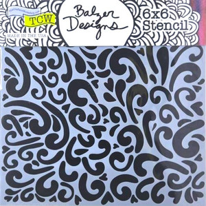 The Crafters Workshop 6x6 Stencils - Heart Swirls