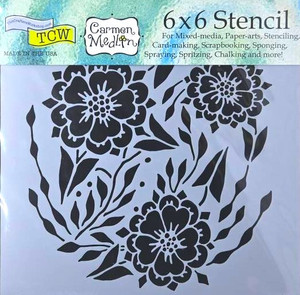 The Crafters Workshop 6x6 Stencils - Flower Dance