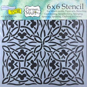 The Crafters Workshop 6x6 Stencils - Leafy Texture