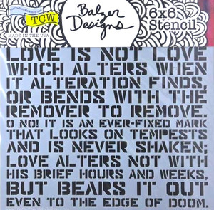 The Crafters Workshop 6x6 Stencils -  Love Sonnet