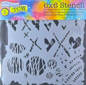 The Crafters Workshop 6x6 Stencils - Graffiti Kisses