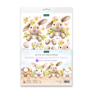 Katy Sue Designs Die Cut Decoupage, 8/Pack - Bunny Kisses & Fluffy Tails