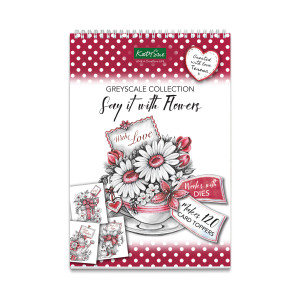 Katy Sue Design Paper Craft Pad - Greyscale Collection, Say it with Flowers